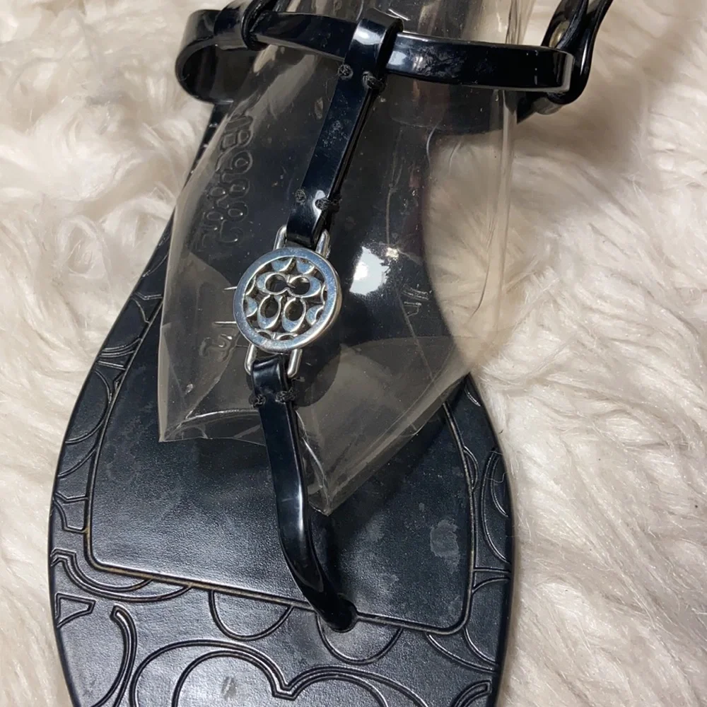 Coach Pansy Black Jelly Sandals Size 9B